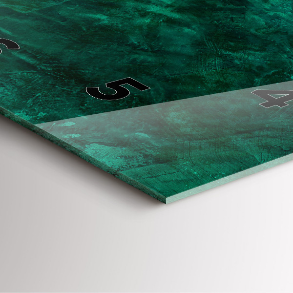 Szögletes fali üvegóra Smaragd fal