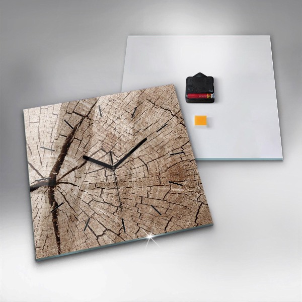 Szögletes fali üvegóra Régi fa tuskó