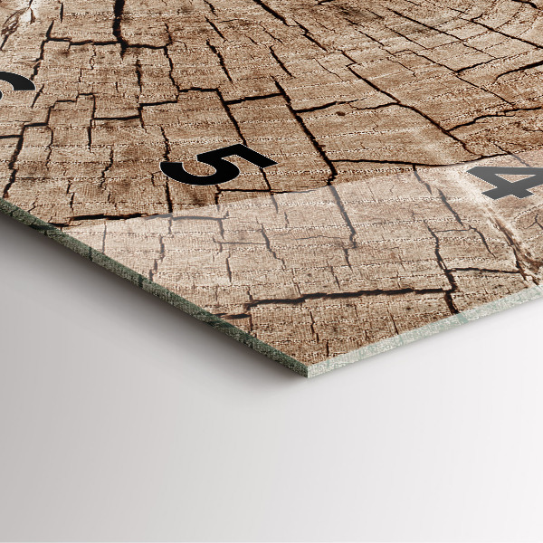 Szögletes fali üvegóra Régi fa tuskó