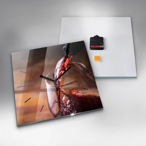 Szögletes fali üvegóra Egy pohár vörösbor
