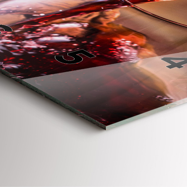 Szögletes fali üvegóra Egy pohár vörösbor