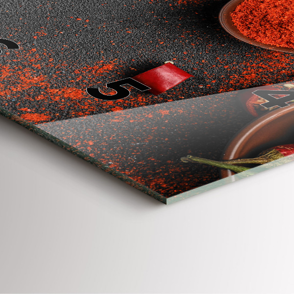 Szögletes fali üvegóra Piros paprika