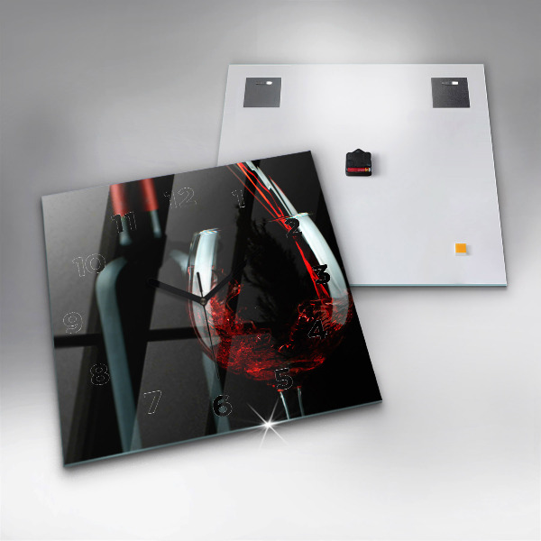 Szögletes fali üvegóra Egy üveg bor