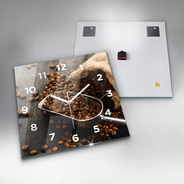 Szögletes fali üvegóra Egy zacskó kávébab