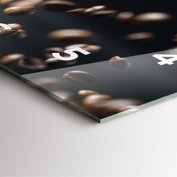 Szögletes fali üvegóra Kávébab