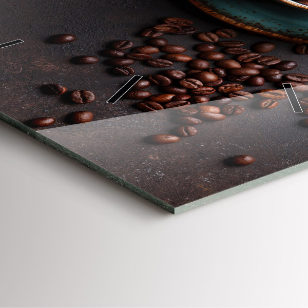 Szögletes fali üvegóra Egy csésze kávét