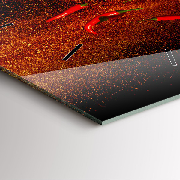 Szögletes fali üvegóra Chili paprika