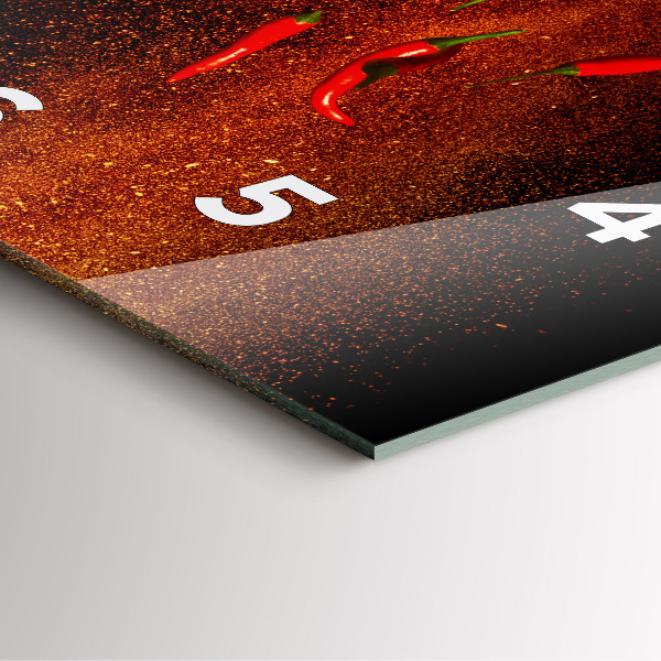 Szögletes fali üvegóra Chili paprika