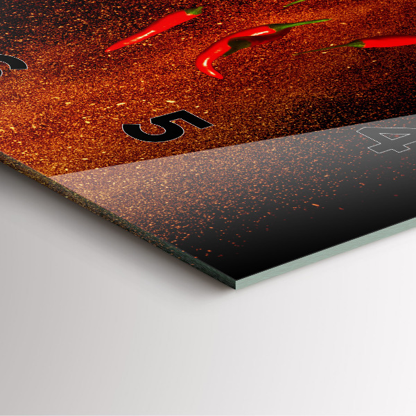 Szögletes fali üvegóra Chili paprika