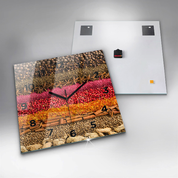 Szögletes fali üvegóra Fűszerek sorai