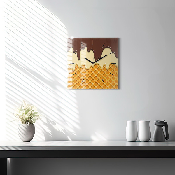 Szögletes fali üvegóra Gofri és fagylalt