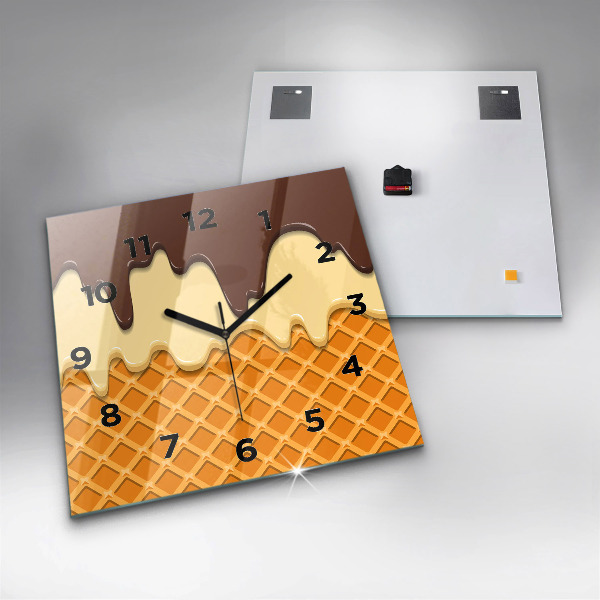 Szögletes fali üvegóra Gofri és fagylalt