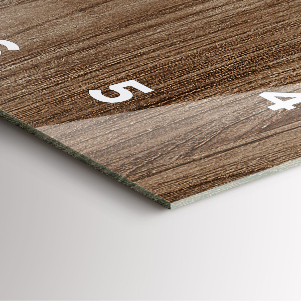 Szögletes fali üvegóra Sötét fa