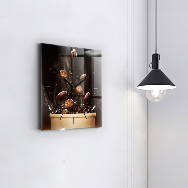 Szögletes fali üvegóra Forró kávé