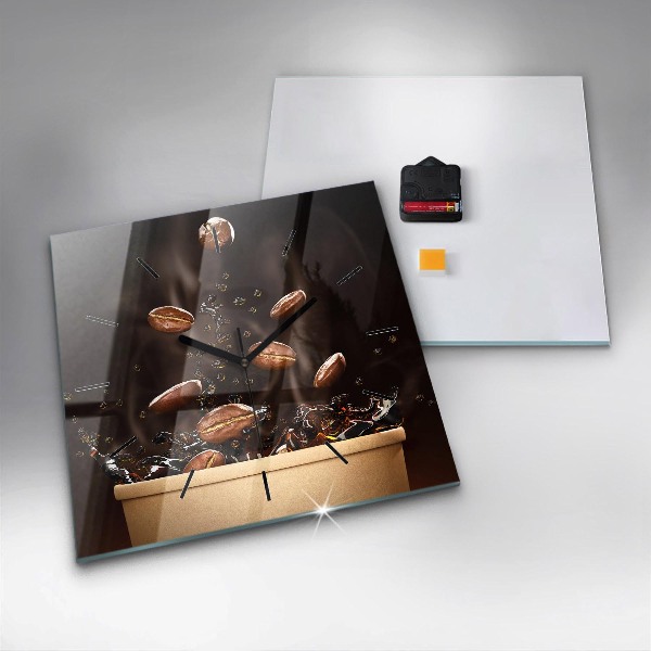 Szögletes fali üvegóra Forró kávé