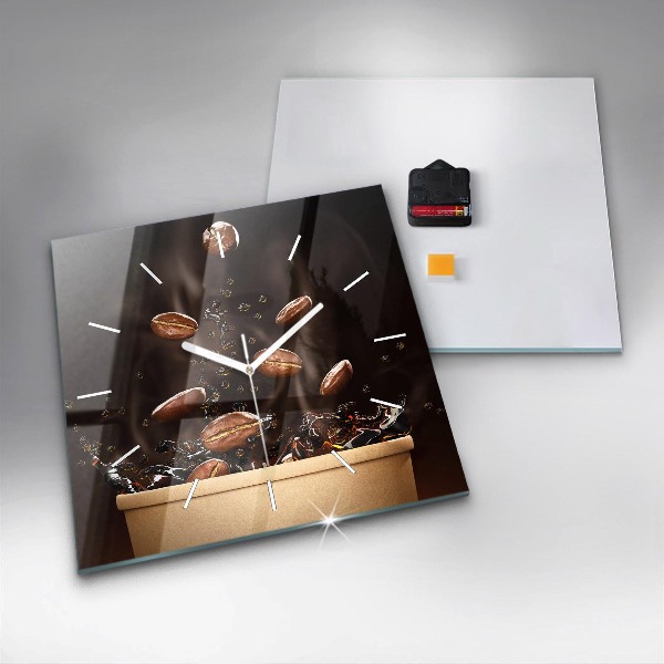 Szögletes fali üvegóra Forró kávé