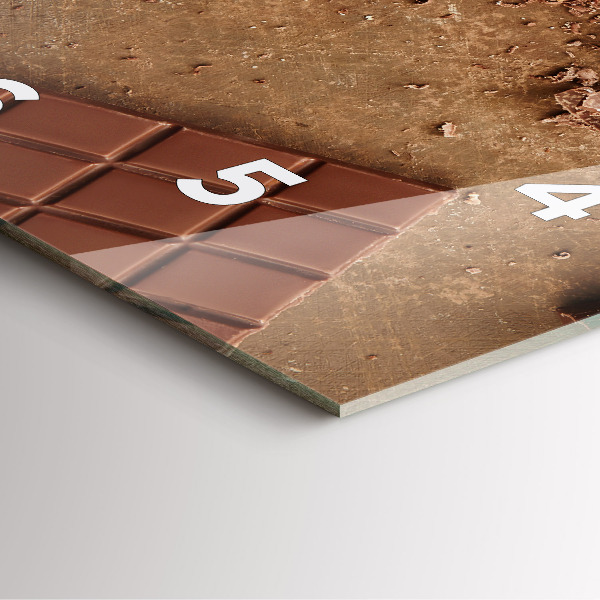 Szögletes fali üvegóra Csokoládé szeletek