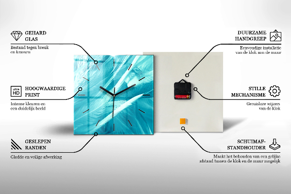 Szögletes fali üvegóra Erdei napfelkelte