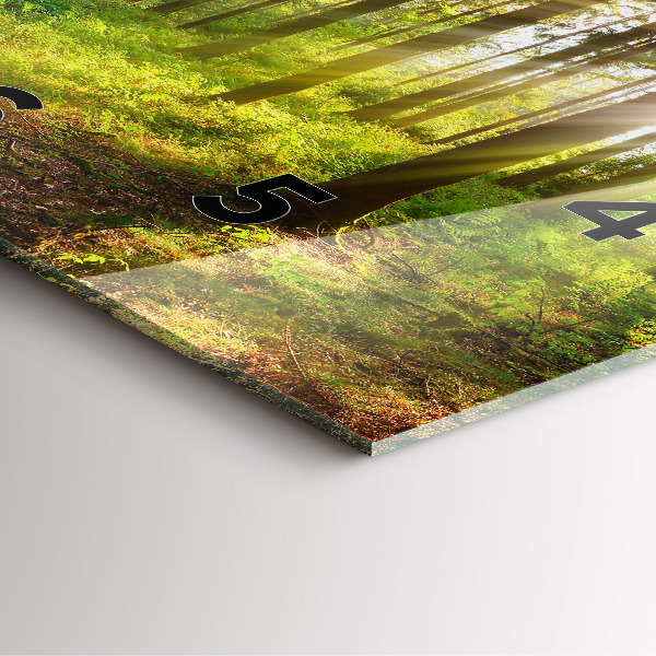 Szögletes fali üvegóra Erdei napfelkelte