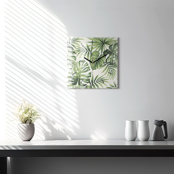 Szögletes fali üvegóra Trópusi minta