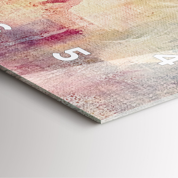 Szögletes fali üvegóra Festett absztrakció