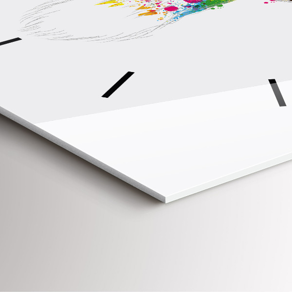 Szögletes fali üvegóra Színes szarvasfej