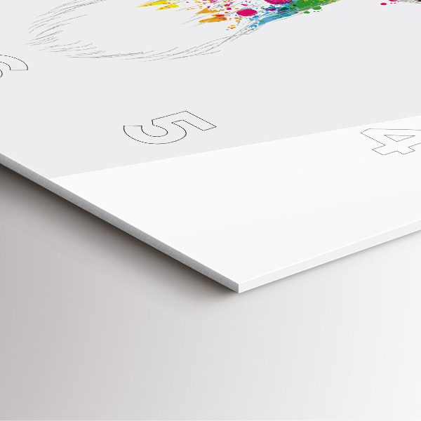 Szögletes fali üvegóra Színes szarvasfej