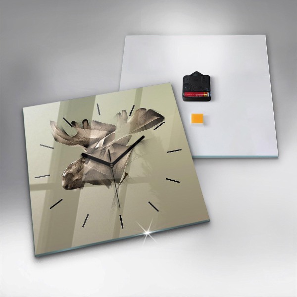 Szögletes fali üvegóra Grafikus jávorszarvas
