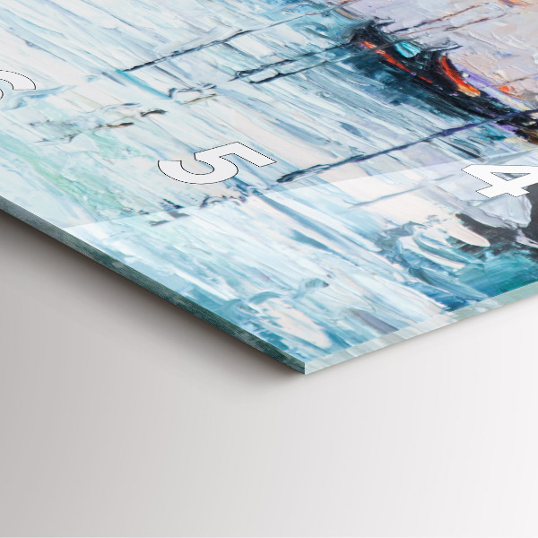 Szögletes fali üvegóra Olajfestmény yacht tenger