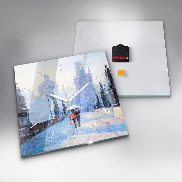 Szögletes fali üvegóra Olaj művészet