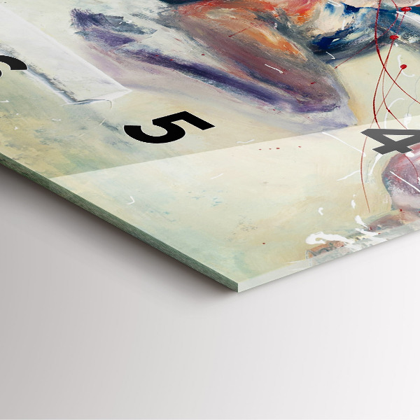 Szögletes fali üvegóra Vágtató lovak illusztrációja