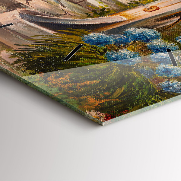 Szögletes fali üvegóra Olaj összetétele az erdőben