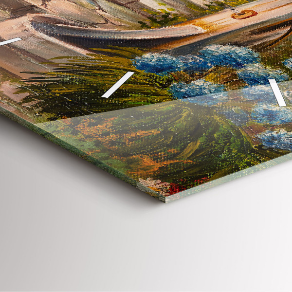 Szögletes fali üvegóra Olaj összetétele az erdőben