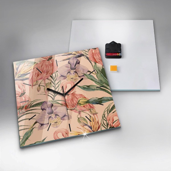 Szögletes fali üvegóra Trópusi pálmalevél