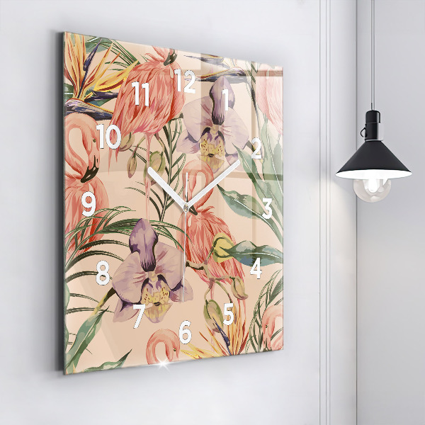 Szögletes fali üvegóra Trópusi pálmalevél