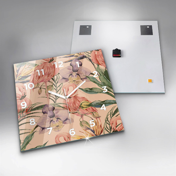 Szögletes fali üvegóra Trópusi pálmalevél