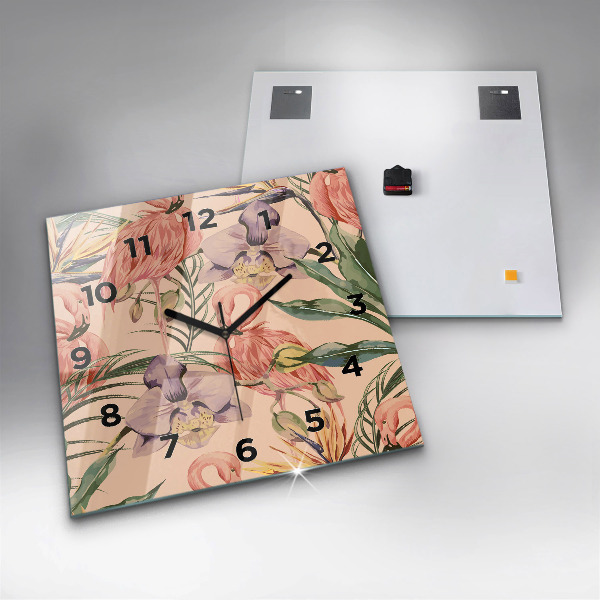 Szögletes fali üvegóra Trópusi pálmalevél