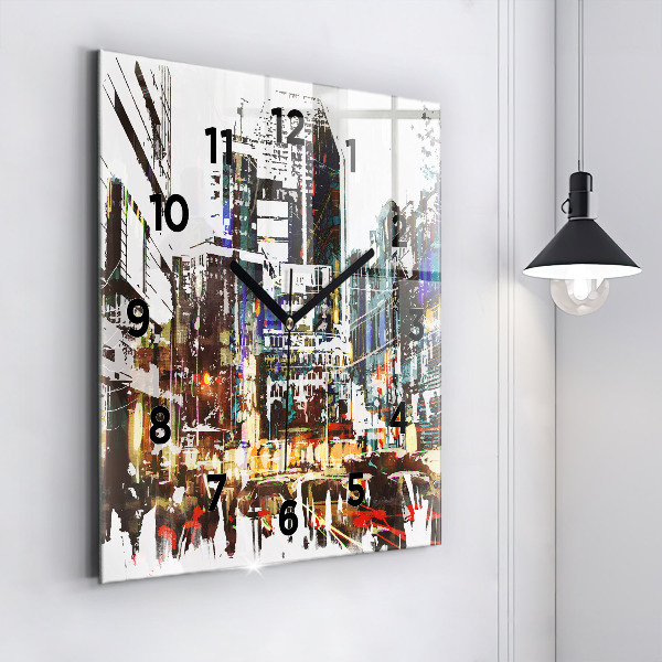 Szögletes fali üvegóra New York City