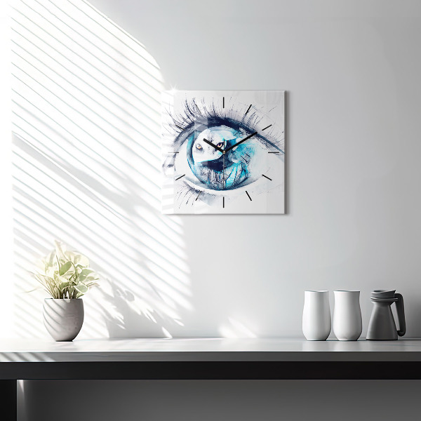 Szögletes fali üvegóra Wolf Eye Illusztráció