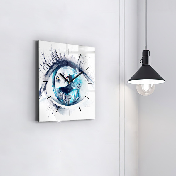 Szögletes fali üvegóra Wolf Eye Illusztráció
