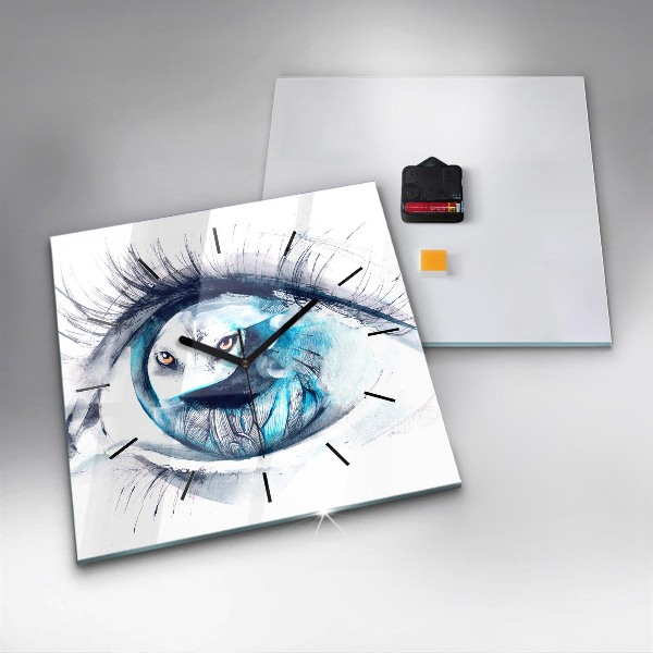Szögletes fali üvegóra Wolf Eye Illusztráció