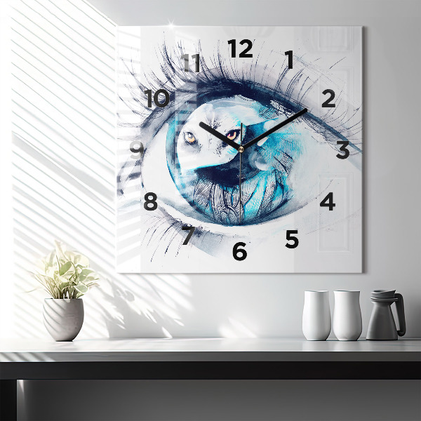 Szögletes fali üvegóra Wolf Eye Illusztráció