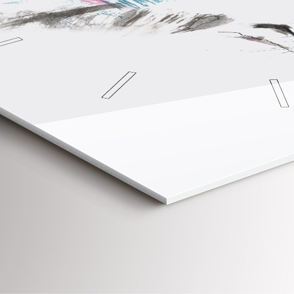 Szögletes fali üvegóra Festett farkasprofil