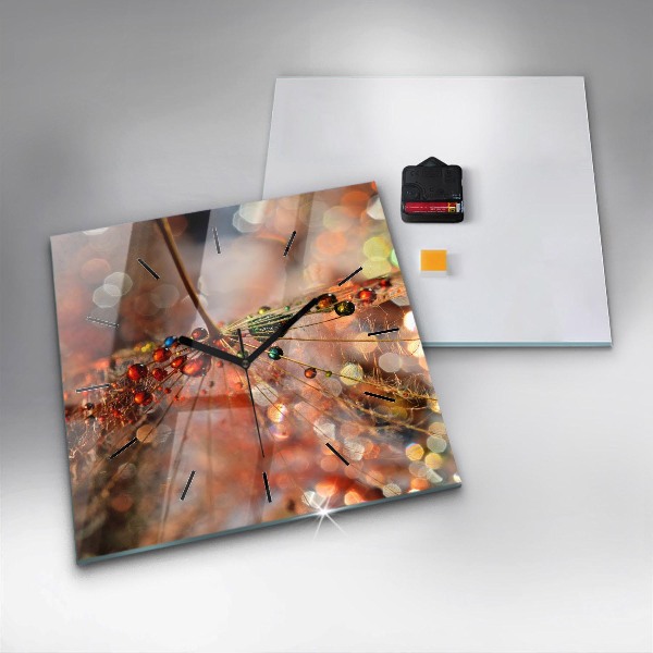 Szögletes fali üvegóra Pitypang harmattal