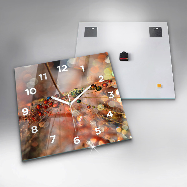 Szögletes fali üvegóra Pitypang harmattal