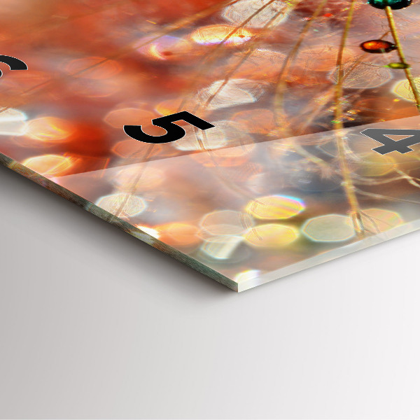 Szögletes fali üvegóra Pitypang harmattal