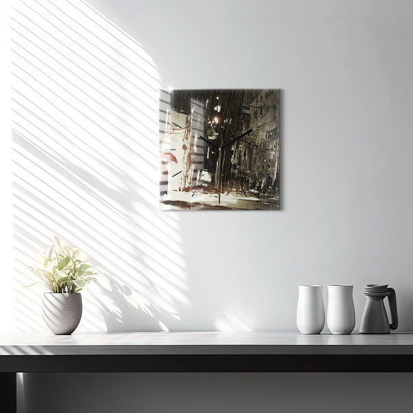 Szögletes fali üvegóra Nő egy esős éjszakán