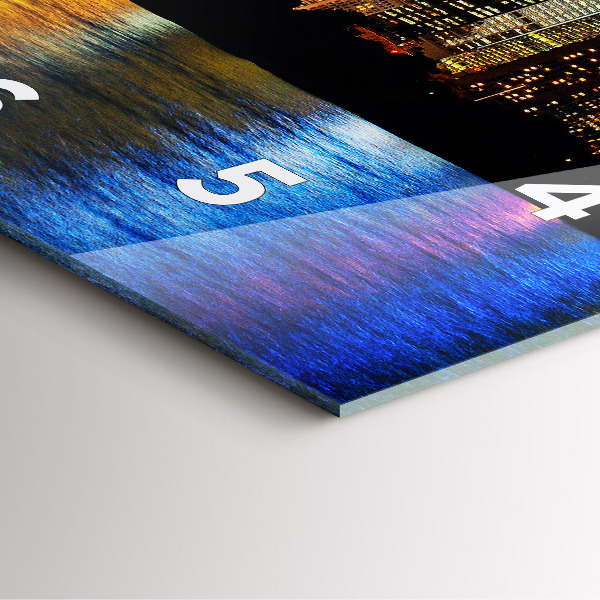 Szögletes fali üvegóra Sydney az Este