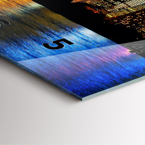 Szögletes fali üvegóra Sydney az Este