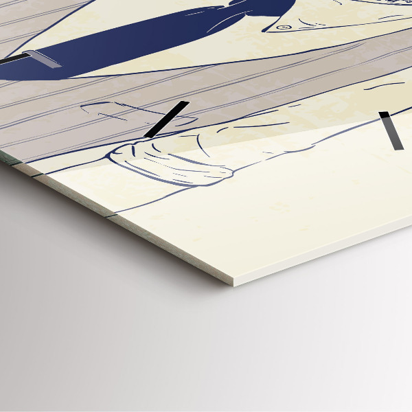 Szögletes fali üvegóra Szakállas férfi